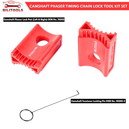 BILITOOLS 6-Piece Camshaft Phaser Timing Chain Lock Tool Kit for 3.6L Pentastar VVT Engine, Compatible with VW Chrysler Jeep Dodge OEM No. 10200A 10202A 10369A - Image 5