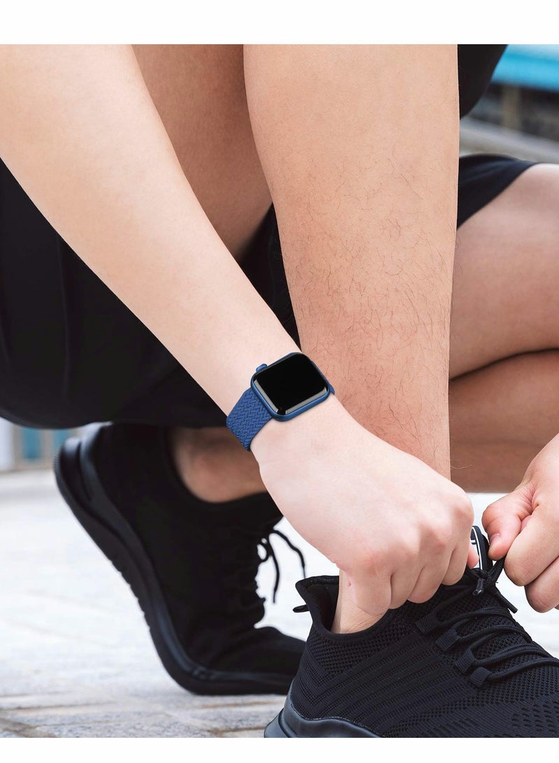 Excefore Compatible with Apple Watch iWatch Bands 38mm 40mm 41mm 42mm 44mm 45mm Women Men, Adjustable Braided Solo Loop Stretchable Elastics Sport Wristband for iWatch Series 7/6/SE/5/4/3/2/1 - Image 4
