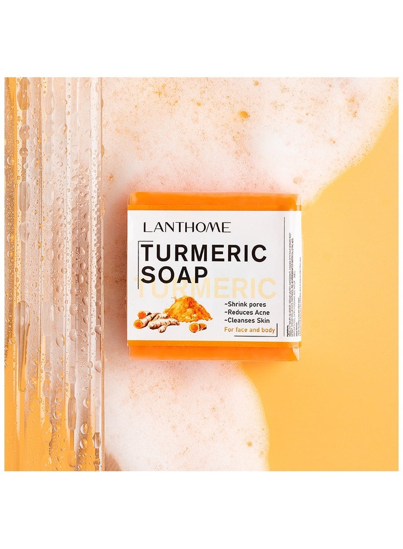 Lanthome Turmeric Soap, Natural Organic Ingredients Skin Cleansing Soap, Smooth And Gentle Skin Brightening Soap, Skin Care Soap For Moisturizing And Brightening Skin, (1pc, 100g) - Image 2