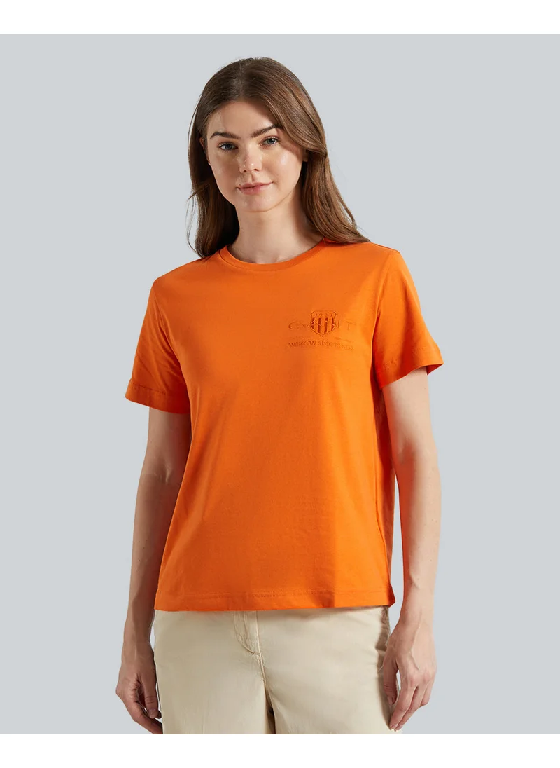 غانت Gant Regular Fit Tonal Shield T-Shirt – Subtle Logo, Everyday Comfort