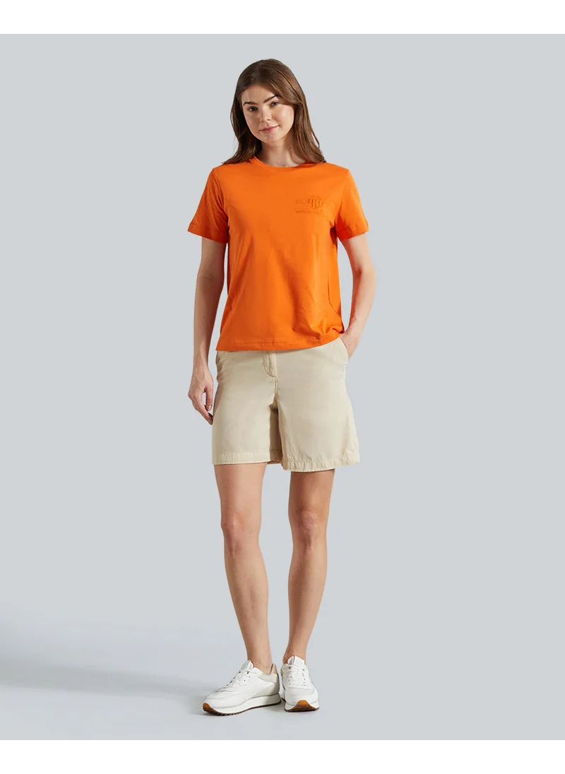 غانت Gant Regular Fit Tonal Shield T-Shirt – Subtle Logo, Everyday Comfort