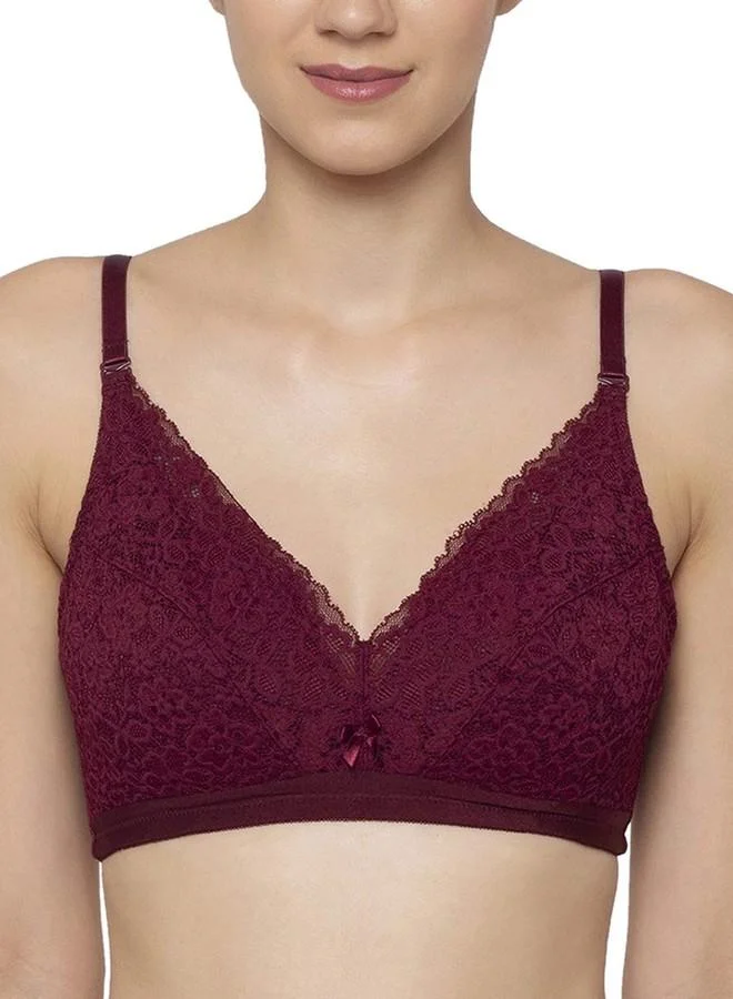 ترايامف Triumph Women's Simply Natural Beauty 01 Padded Wireless Lace Bra Plunge Bra (110I586_Woodrose_34B)