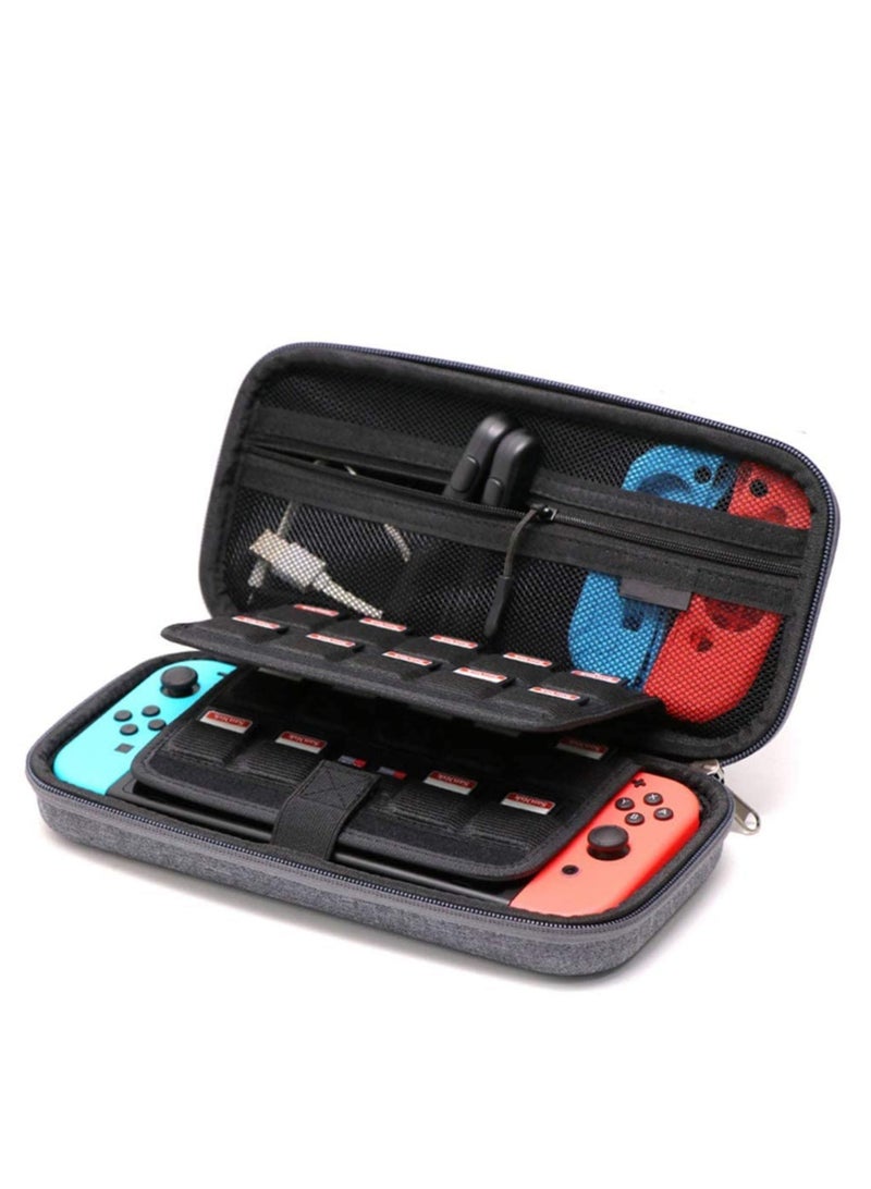 Carrying Case Compatible with Nintendo Switch/Switch OLED/Switch Lite with 2 Pack Tempered Glass Screen Protectors, Waterproof Design with 10 Game Card Slots & Accessory Pocket for Travel - Image 2