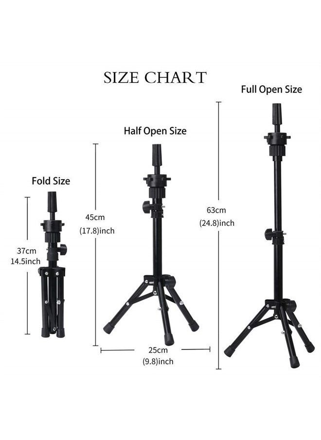 Wigs Canvas Head Professional Block Heads Set with Adjustable MINI Tripod Stand for Salon Professional Hair Stylist Makeup Blogger (22 Inches, Beige)
