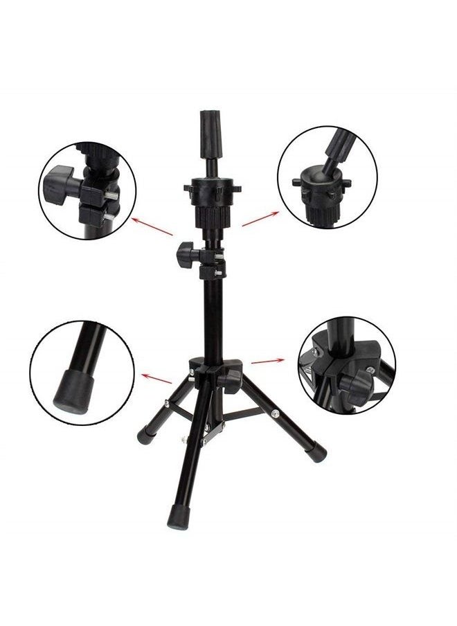 Wigs Canvas Head Professional Block Heads Set with Adjustable MINI Tripod Stand for Salon Professional Hair Stylist Makeup Blogger (22 Inches, Beige)