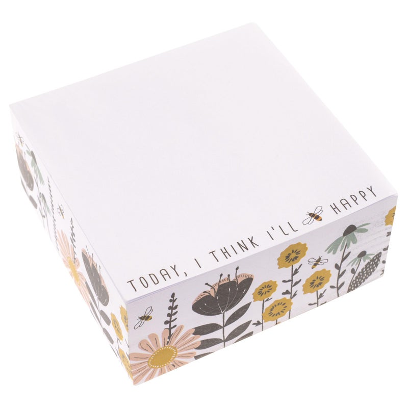 Karma, Block Notepad, 500 Sheet Memo Paper Cube, Non-Sticky Memo Pad Cube for Office, and Home, Bee - Image 1