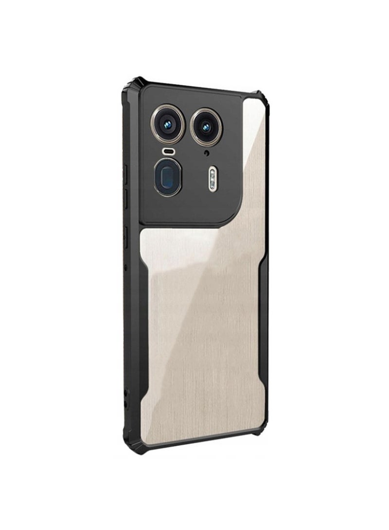 دبليو تيك غطاء حماية نحيف مصنوع من مادة البولي يوريثان الحراري الهجين مع مصدات درع مرتفعة لهاتف موتورولا إيدج 50 الترا 5 جي 2024 أسود - Image 2