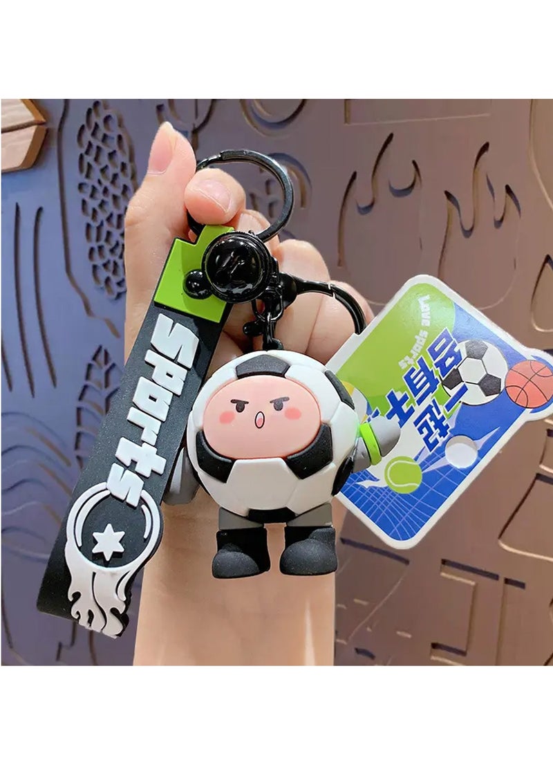 UPSTYLE - Cartoon basketball keychain, cute pendant, car keychain, phone bag decoration, soccer day, soccer theme, party goodie, Sport Football Volleyball Cute PVC Key Chain Backpack Key Ring - Image 1