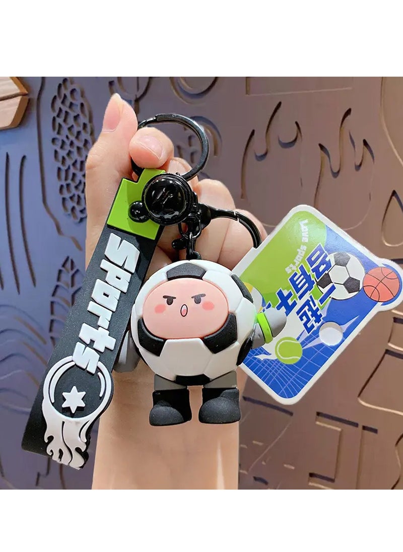 UPSTYLE - Cartoon basketball keychain, cute pendant, car keychain, phone bag decoration, soccer day, soccer theme, party goodie, Sport Football Volleyball Cute PVC Key Chain Backpack Key Ring - Image 1