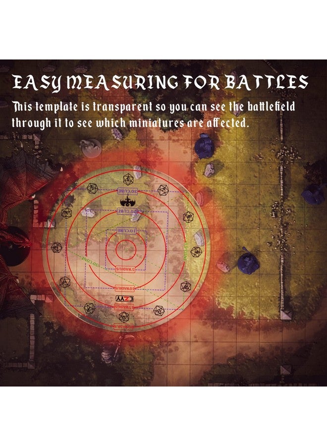 CZYY Upgraded Spell AOE Damage Template Extra Large to 30' Cube & 30' Cone, Acrylic D&D Area Effect Marker with Gift Box - Perfect Tabletop RPG Gaming Accessories, Tools for Dungeons and Dragons, TTRPGs - Image 3