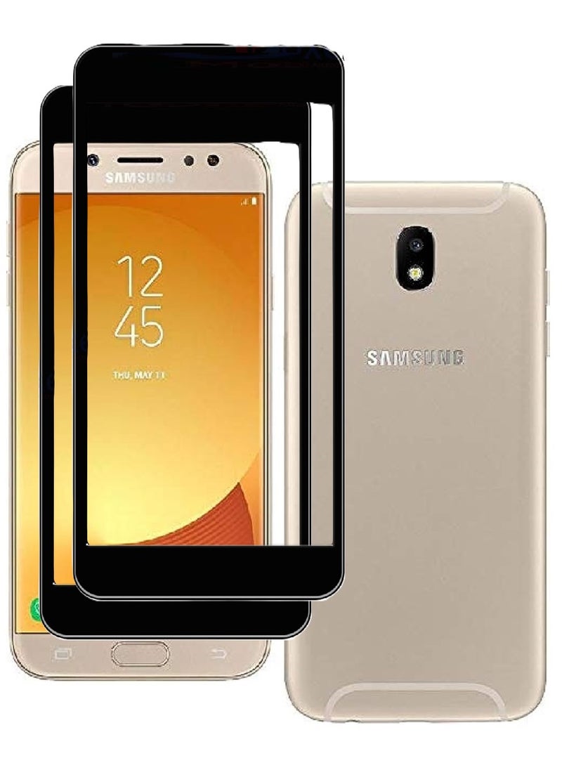 AINA 2 Pieces Tempered Glass Screen Protector 5D Designed For Samsung Galaxy J7 Pro Full Glue Edge to Edge Full Screen Coverage And Bubble Free - Image 1