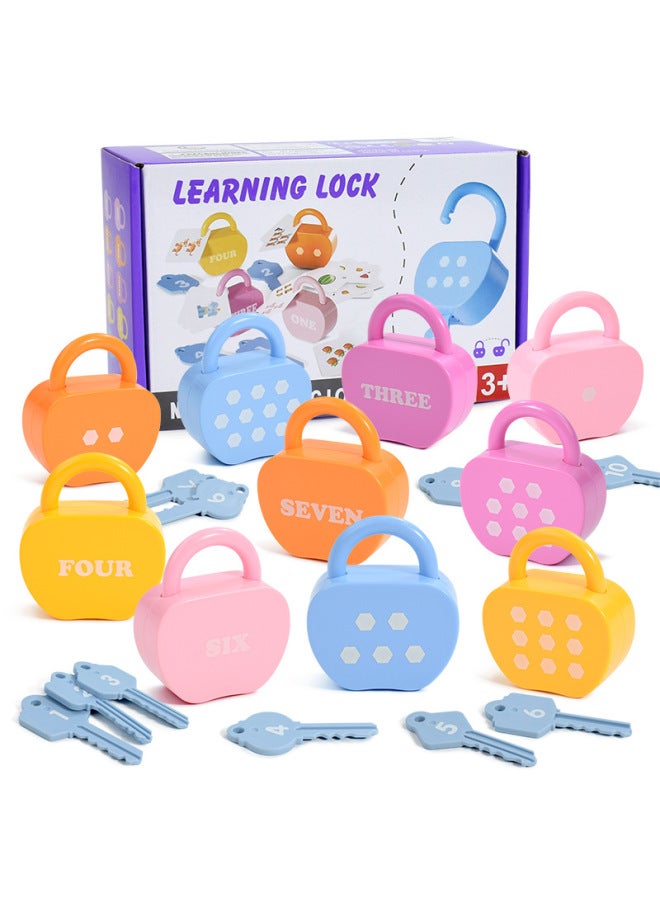 Loquat Early Education Matching Numbers And Letters Unlock Game Key Fine Movements Children's Training Baby Educational Toys-Color:For Apple Locks 5 Pack-color Box - Image 5