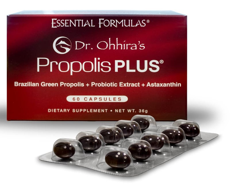Dr Ohhiras Propolis Plus 60 Capsules with Brazilian Green Propolis Probiotic Extract and Astaxanthin