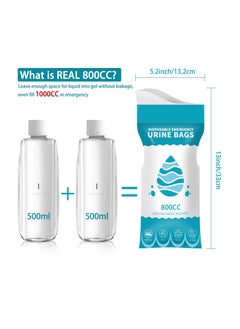 KASTWAVE 20 Pack Portable Urinal Bags for Men&Women, 800ML Male/Female Disposable Urine Pee Bags, Vomit Bags for Travel, Camping and More  - Image 3