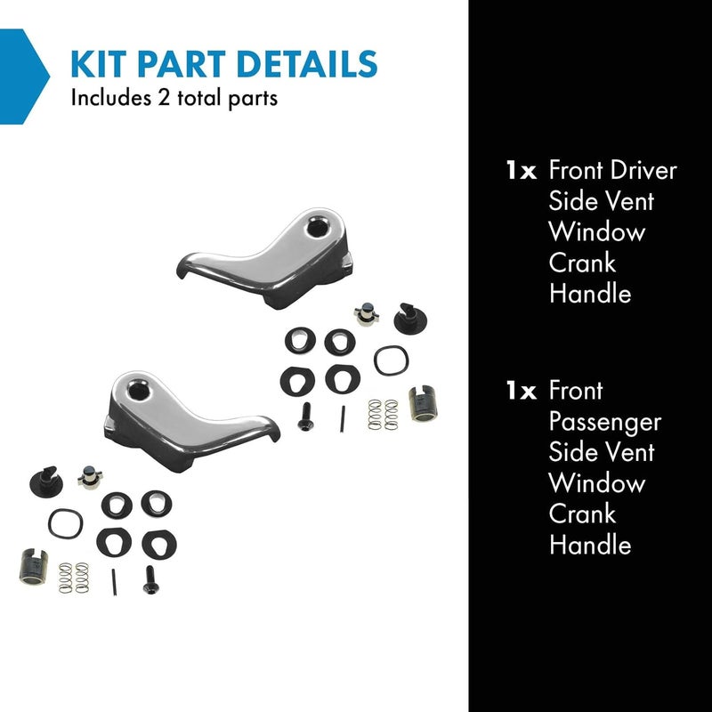 TRQ Chrome Locking Vent Window Handle Set - Image 2