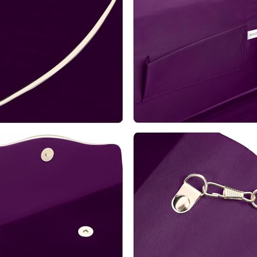 CurvChic Clutch Purses for Women Evening Bag Faux Suede Formal Party Wedding Cocktail Prom(Dark Purple) - Image 3