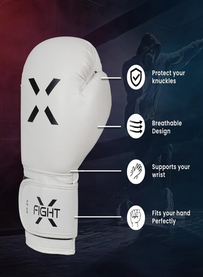 FightX قفازات ملاكمة احترافية من فايت إكس للرجال والنساء - قفازات تدريب احترافية، قفازات للملاكمة على الكيك بوكسينغ، قفازات للملاكمة التايلاندية - إغلاق بخطاف وحلقة مع دعم للمعصم - 16 أونصة - Image 2