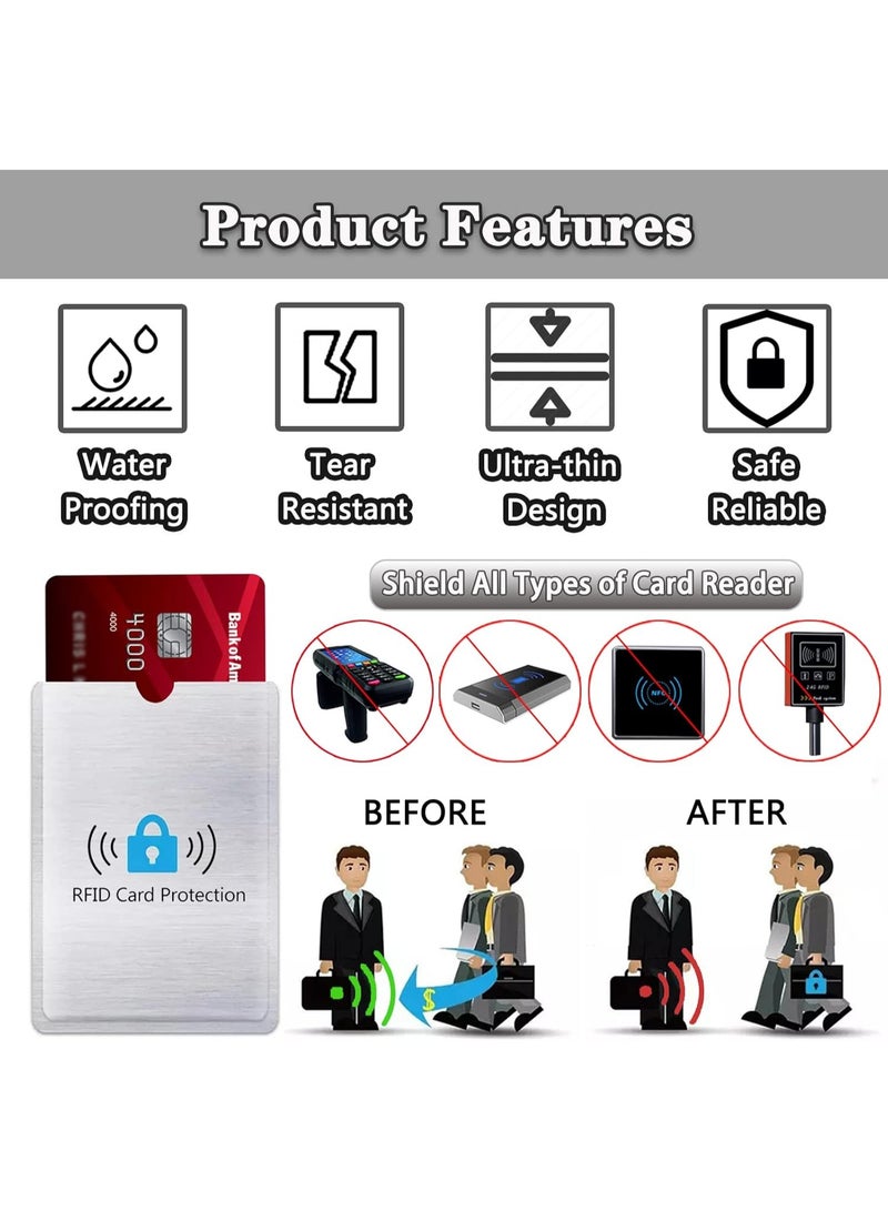 RFID Blocking Card Sleeves, Anti-Magnetic NFC Shielding Aluminum Foil Card Protectors, 9 Pack - Image 4