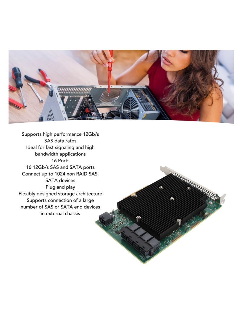 LSI SAS 9300 16I HBA Card 12Gbps 16 SATA SAS Port HBA Controller Card for Windows for Linux for VMware for FreeBSD  - Image 3