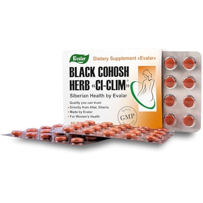 Evalar Black Cohosh Cimicifuga Herbal Extract Siberian Ci-Klim Vegan 60 Tabs - Image 3