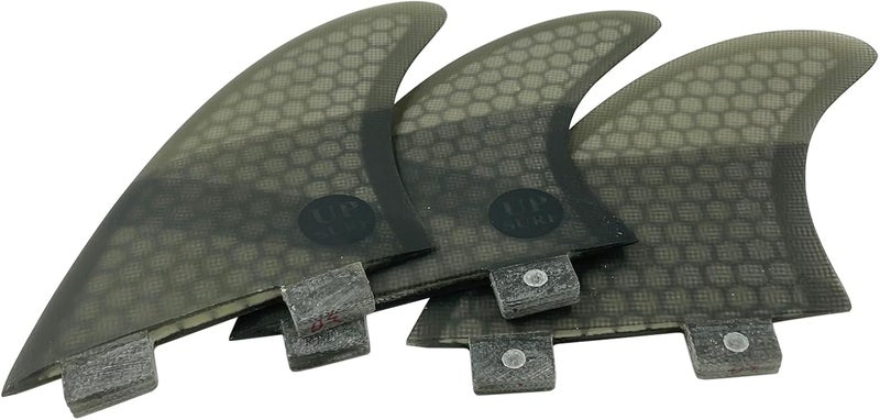 UP SURF Surfing 3fins S Size Double Tabs Surfboard Fins Base Tri fins Surfboard Thrusters Fiberglass Honeycomb - Image 1