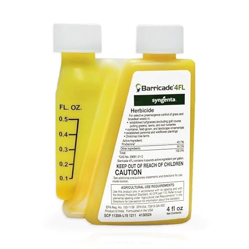 syngenta Barricade 4FL Herbicide Concentrate, Preemergent Weed Control, Long Lasting Broadleaf Weed Prevention for Lawns, Turf Grass, Ornamentals, and More - 4 Fl Oz Bottle - Image 1