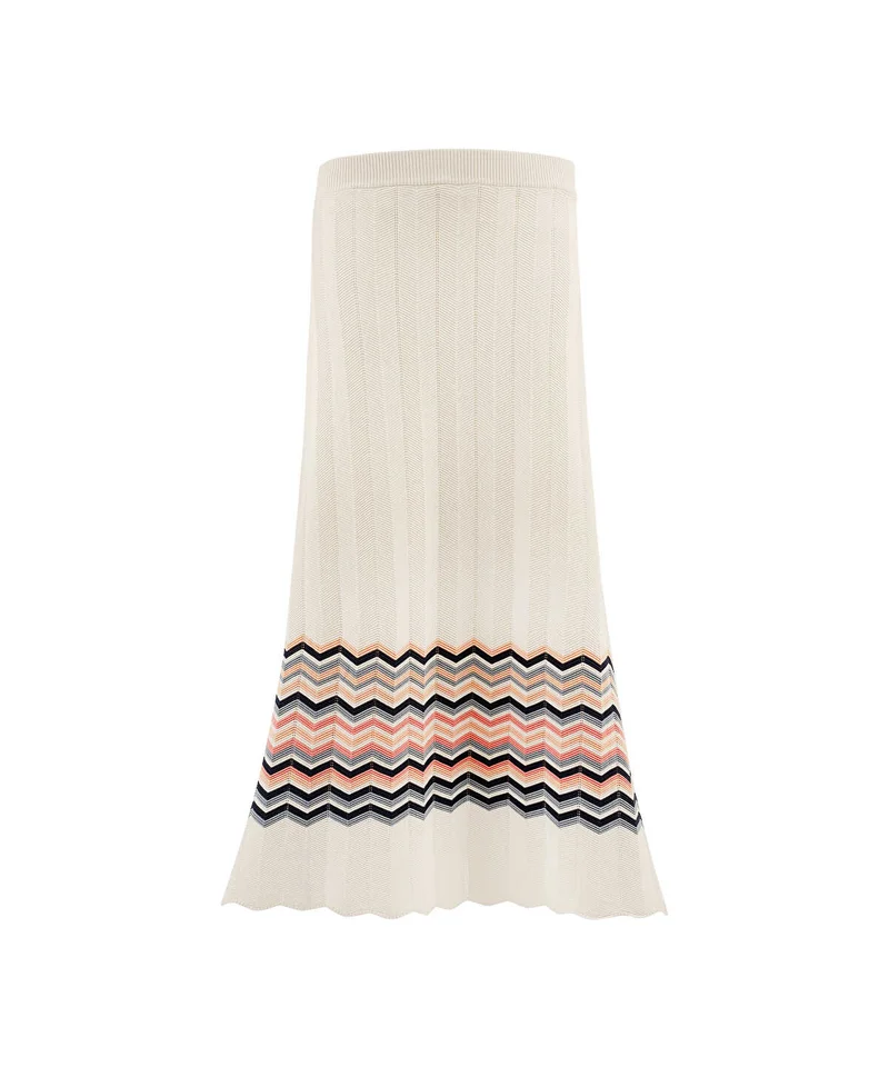 Ipekyol  Color-Block Jacquard Knit Skirt for Women | Best Price UAE