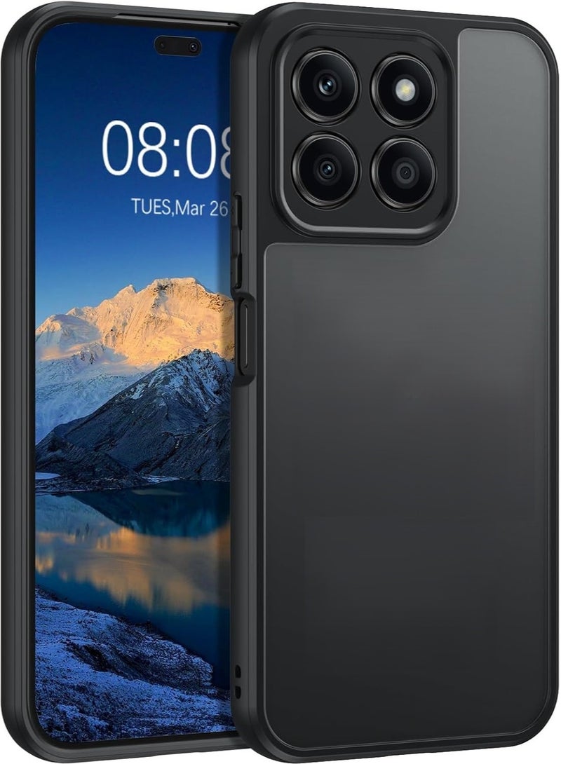 Case Cover Shockproof Hard PC Back Soft TPU Frame Matte Black Slim Protective Cover Compatible with  Honor X8B ( Black)