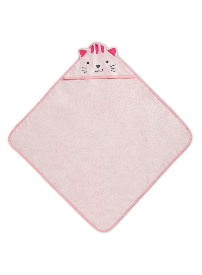 Delta Children Baby/Infant Hooded Bath Towel - Super Soft and Absorbent- Newborn Essential - Ideal Baby Registry/Shower Gift for Boys and Girls, Pink Cat - Image 2
