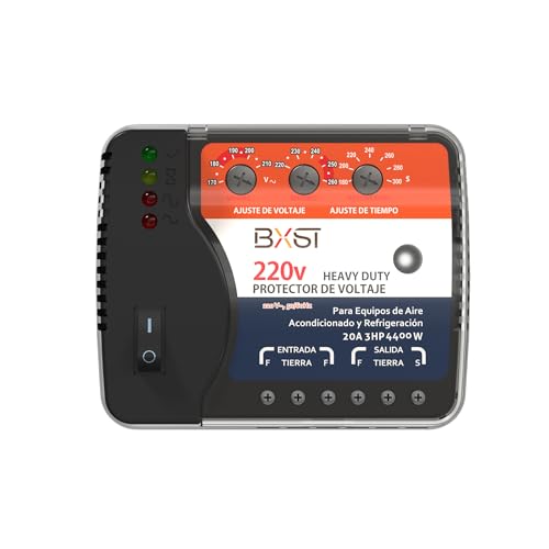 BXST Wiring Voltage and Brownout Surge Protector for Refrigerator TV 4400W Appliance AIR Conditioning Inverter Mini Split Adjustable Over/Under and Delay Time Voltage 20A 220V 140J - Image 1