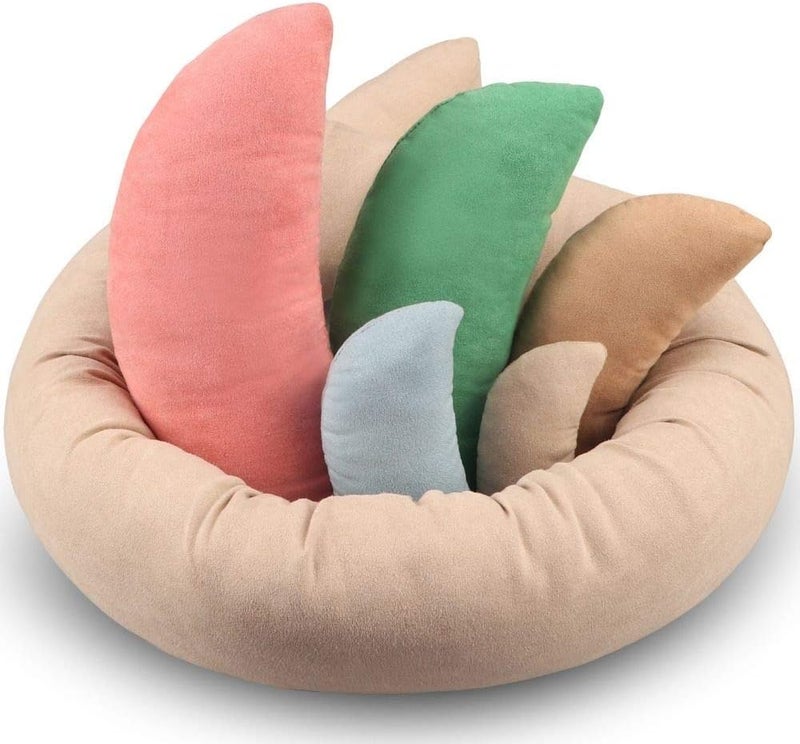 Sunmig Newborn Photography Props, Ultra-Soft Cotton Baby Donut Posing Pillows, Professional Photo Studio Posing Props Set, 6 Pieces, Multicolor - Image 1