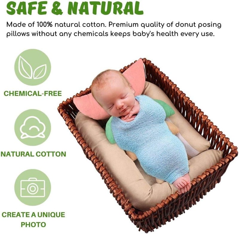 Sunmig Newborn Photography Props, Ultra-Soft Cotton Baby Donut Posing Pillows, Professional Photo Studio Posing Props Set, 6 Pieces, Multicolor - Image 3