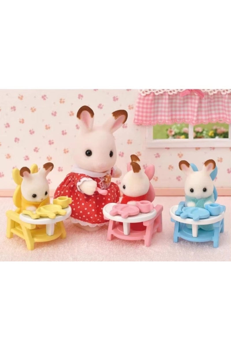 erorex sylvanian families  chocolate rabbit triplet cradle seat care set for girls ternurines  Authentic... - Image 5