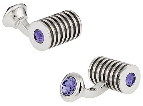 Cuff-Daddy Silver Tanzanite Double Crystal Cufflinks with Presentation Box - Image 1