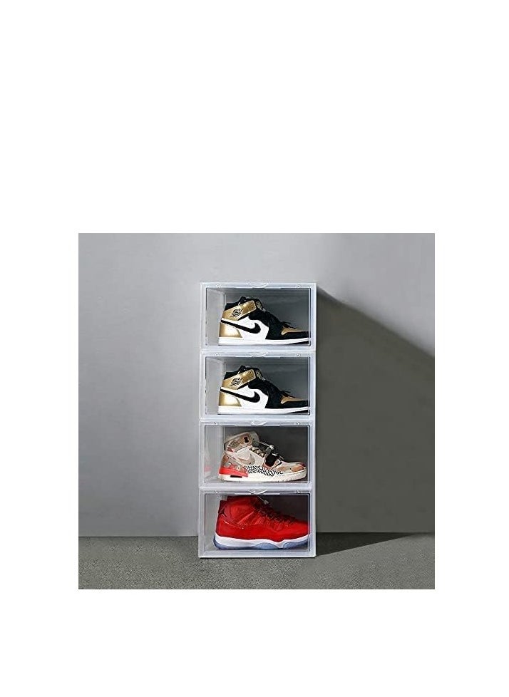 1Chase - 6 Pcs Stackable Transparent Shoe Storage Box, Side Open - Image 1