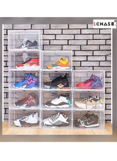 1Chase 6 Pcs Stackable Transparent Shoe Storage Box, Side Open  - Image 2