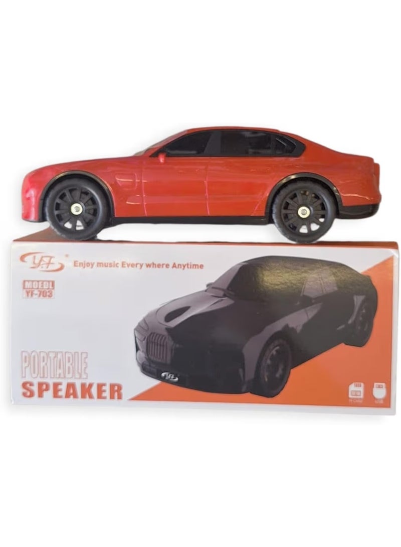 VF-701 Portable Wireless Bluetooth Speaker for Office, Bedroom and Gaming with USB, Micro SD, FM Radio and AUX Audio (Red) - Image 1