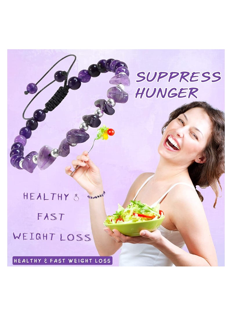 Magnetic Therapy Bracelet Set, 3Pcs Natural Stone Bracelets for Pain Relief and Improved Blood Circulation, Includes Moonstone and Amethyst Crystals for Wellness and Healing - Image 1