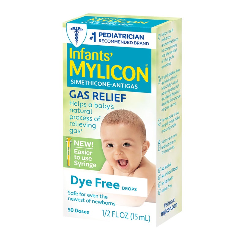 MYLICON Gas Relief Drops for Infants and Babies, Dye Free Formula, 0.5 Fluid Ounce - Image 1