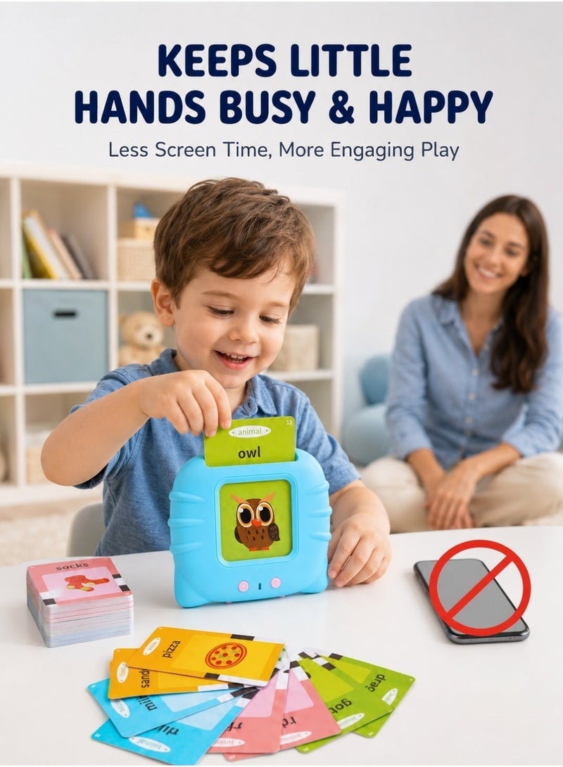 TOY GARDEN Talking Flash Cards Learning Toy for Toddlers, British English Electronic Card Reader with 224 Audible Words, Interactive Preschool Vocabulary Toy for Kids Ages 1–6 - Image 3