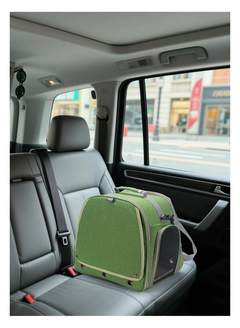 ليوكور حقيبة الظهر الطيور مع البرش، وعاء الغذاء، علبة ونافذة واضحة التنفس، ناقل الطيور التنفس المحمول، حقيبة السفر الطيور للطيور الصغيرة الببغاء كوكتيلز، ناقل الطيور الببغاء قفص السفر للتخييم المشي لمسافات طويلة (خضراء) - Image 5