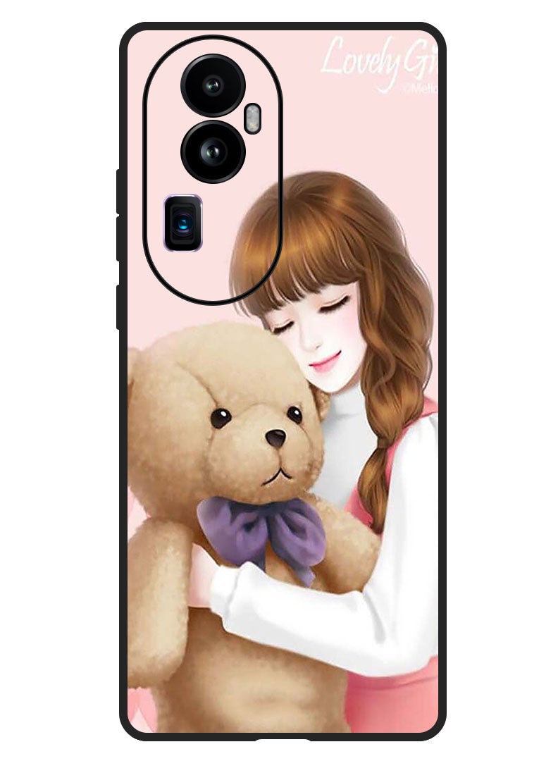 Theodor Protective Case Anti Scratch Shock Proof Bumper Cover For Oppo Reno 10 Pro Plus Lovely Girl Witih Teddy - Image 1