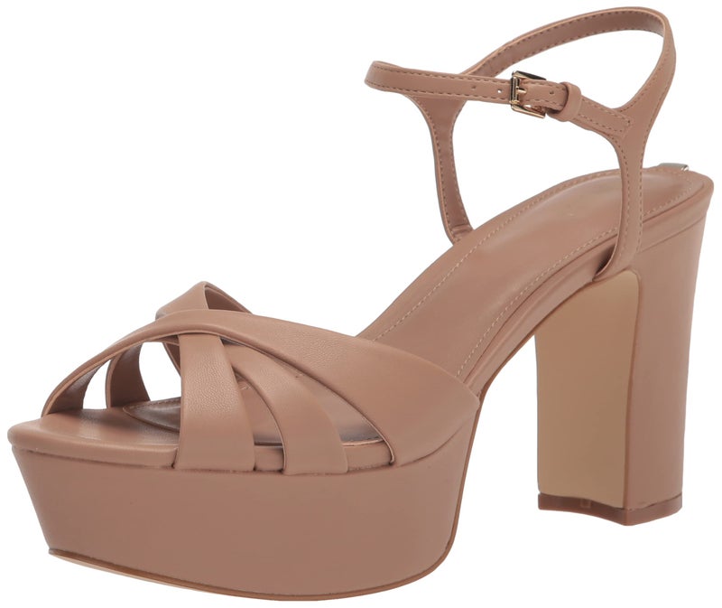 Guess Women's HAYLO Heeled Sandal, Medium Natural, 9.5 - Image 5