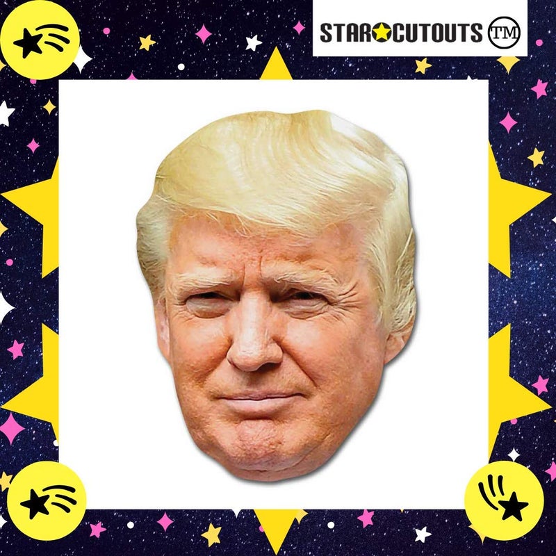 Star Cutouts SM251 Fun Cardboard Face Mask of Donald Trump. Great Talking Point, Fun for Events and Parties. Hand/A, Bronze - Image 2