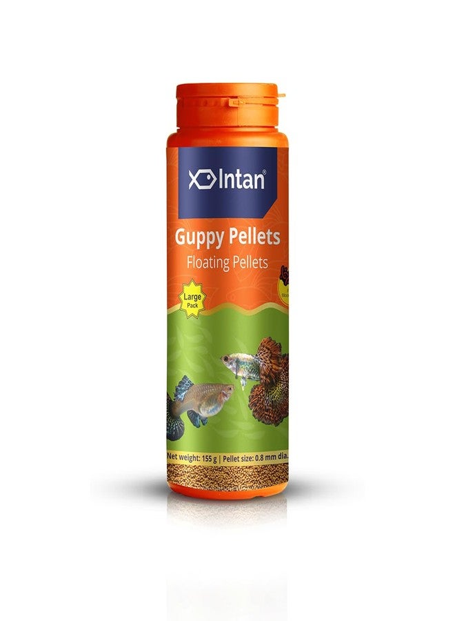 Intan Guppy Pellets (0.8mm Floating) | 155gm - Highly Nutritious Ornamental Fish Food for Guppies & Small Surface Eating Fish | Growel Feeds - Image 1