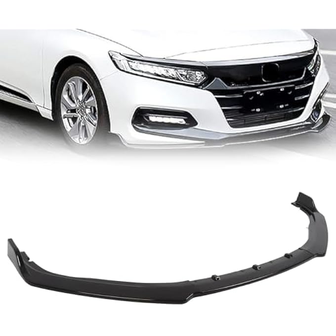 Jecoupoon Front Lip Splitter Spoiler Compatible with Accord Sedan 2018 2019 2020 Front Lip Body Kit Glossy Black - Image 1