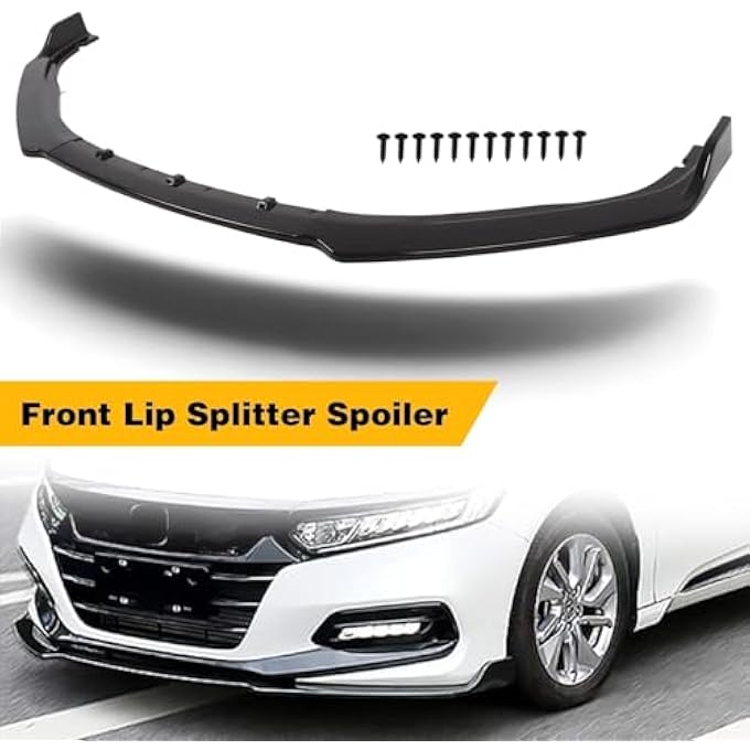 Jecoupoon Front Lip Splitter Spoiler Compatible with Accord Sedan 2018 2019 2020 Front Lip Body Kit Glossy Black - Image 3