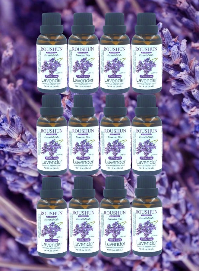 ROUSHUN 12 Pieces Lavender Essential Oil 30ml