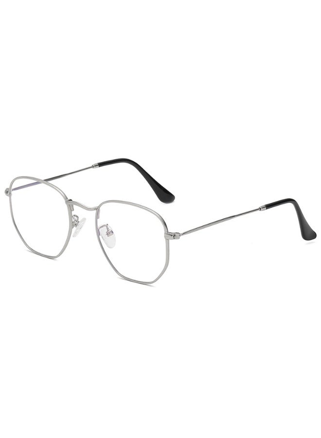 Metal Blue Light Glasses for men women Square Clear Lens eyeglasses Anti blue light blocking eye glasses for Reading Gaming Computer Phone Silver - Image 2