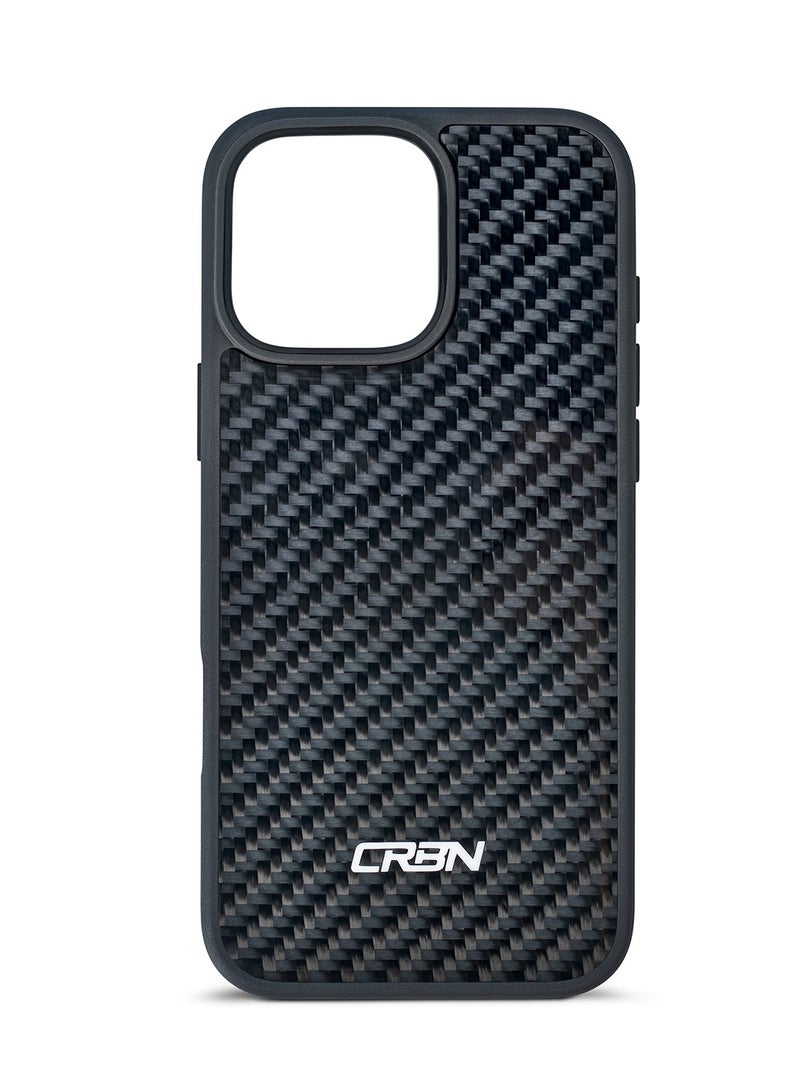 سي ار بي ان CRBN، حافظة هاتف من ألياف الكربون لهاتف iPhone 16 Pro Max، نسيج قطني طويل، نحيف، تصميم خفيف الوزن، مقاوم للصدمات، حماية من السقوط، نسيج من ألياف الكربون، غطاء مضاد للخدش، قبضة غير قابلة للانزلاق لتحقيق أقصى قدر من المتانة